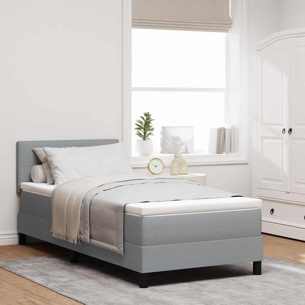 Boxspring Bed Met Matras Stof Lichtgrijs