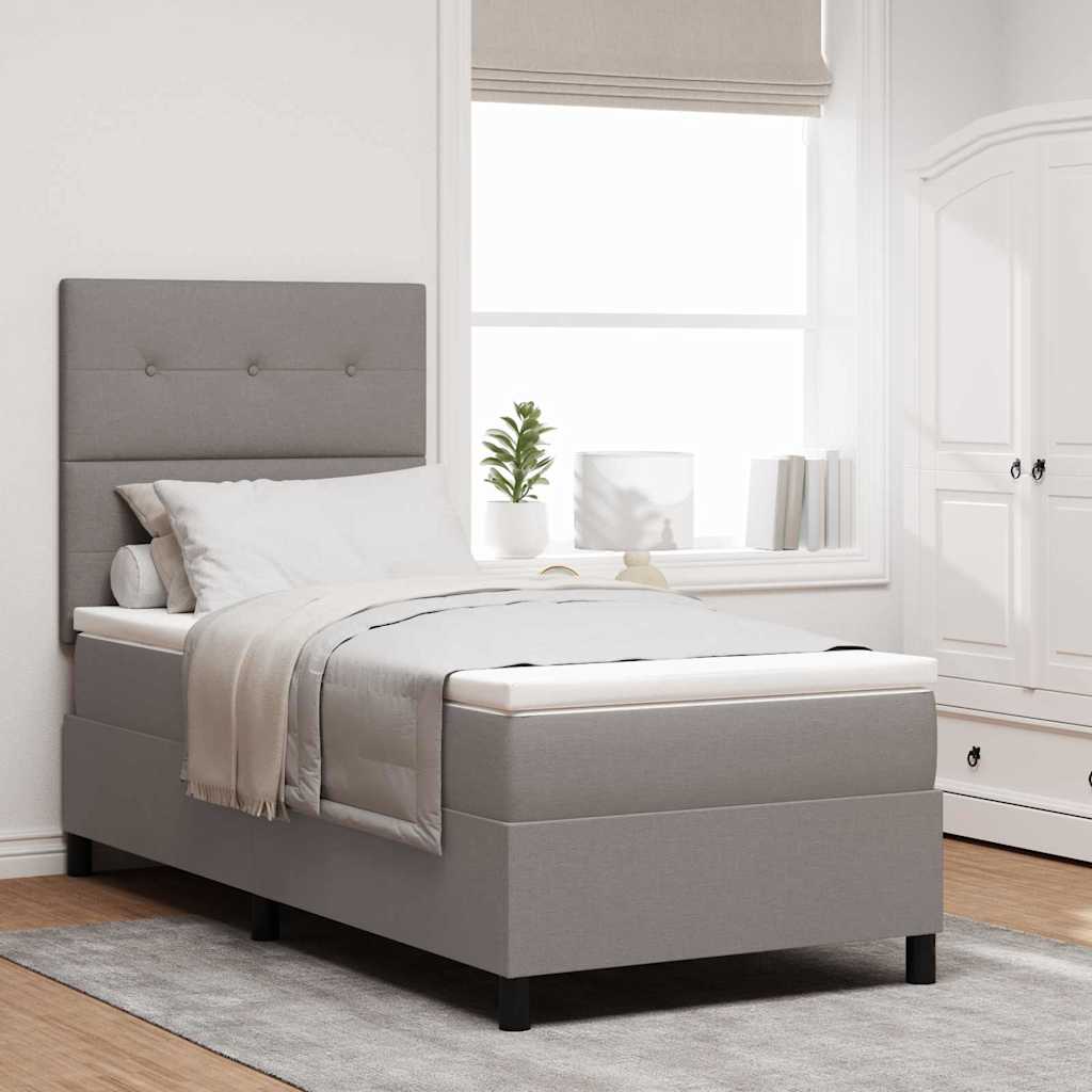Boxspring Bed Met Matras Met Hoofdeinde Stof Taupe
