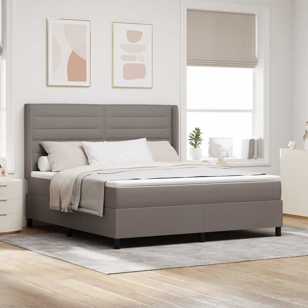 Boxspring Bed Met Matras Met Hoofdeinde Stof Taupe