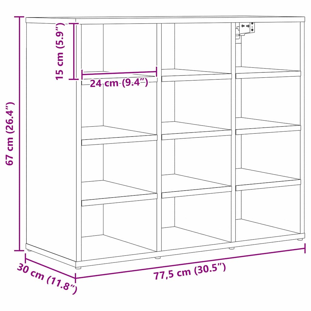 Schoenenkast Met Plank Bewerkt Hout