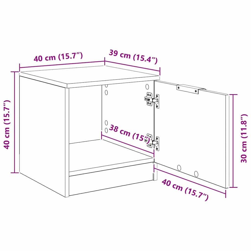Bedkast 2 Pcs 40 X 39 X 40 Cm Bewerkt Hout