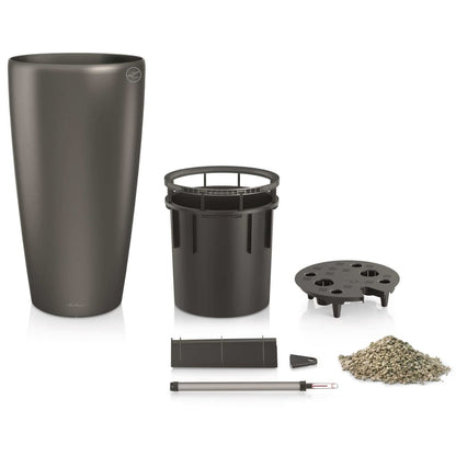 Lechuza Plantenbak Rondo 40 All-In-One Houtskool Metallic 15743