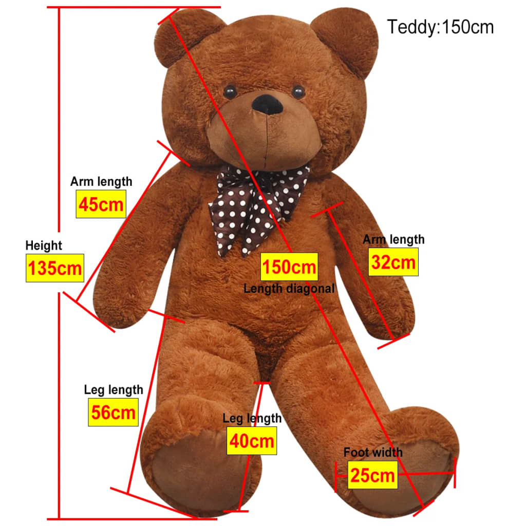 Teddybeer Xxl 135 Cm Zacht Pluche Bruin