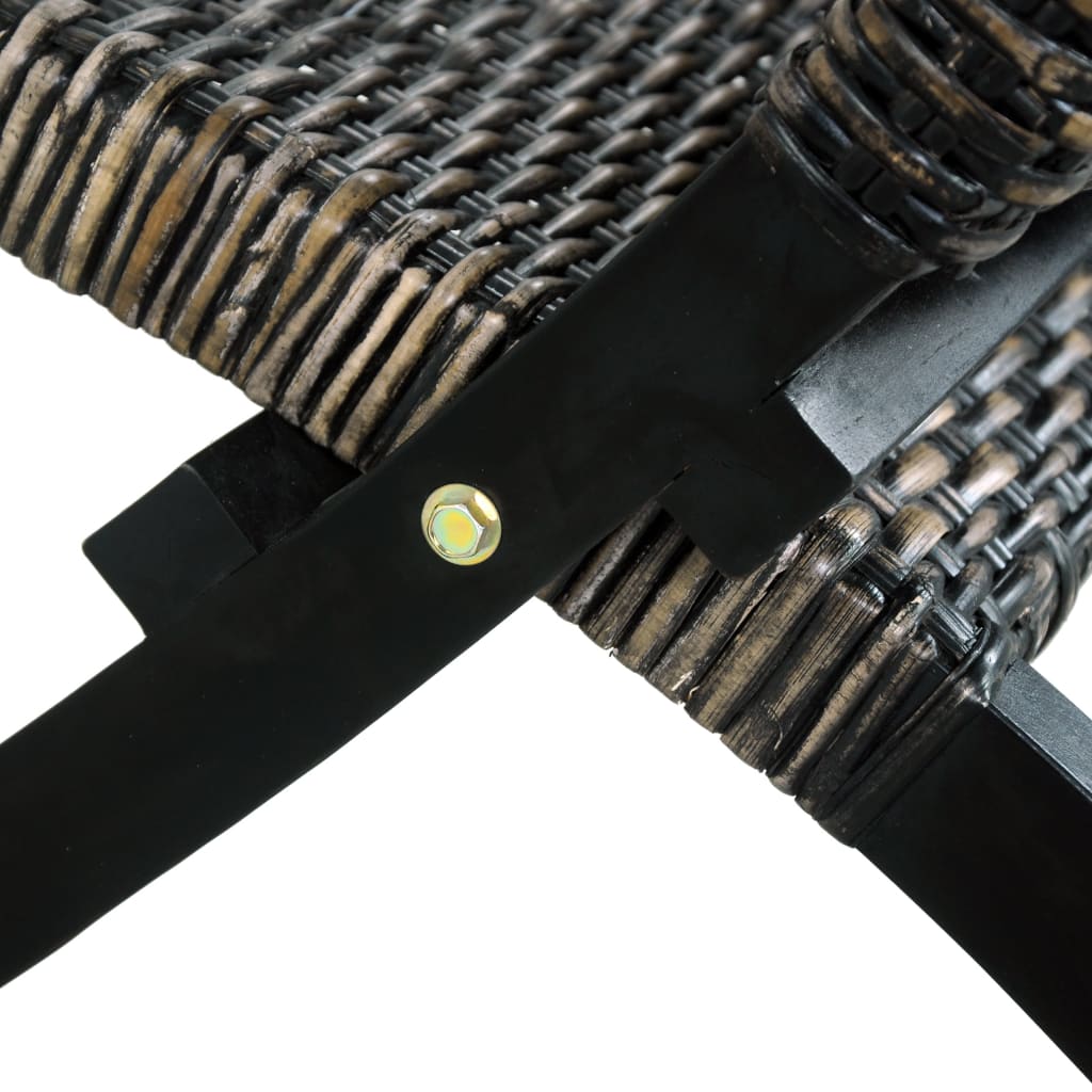 Relaxstoel Natuurlijk Kubu Rattan En Massief Mahoniehout