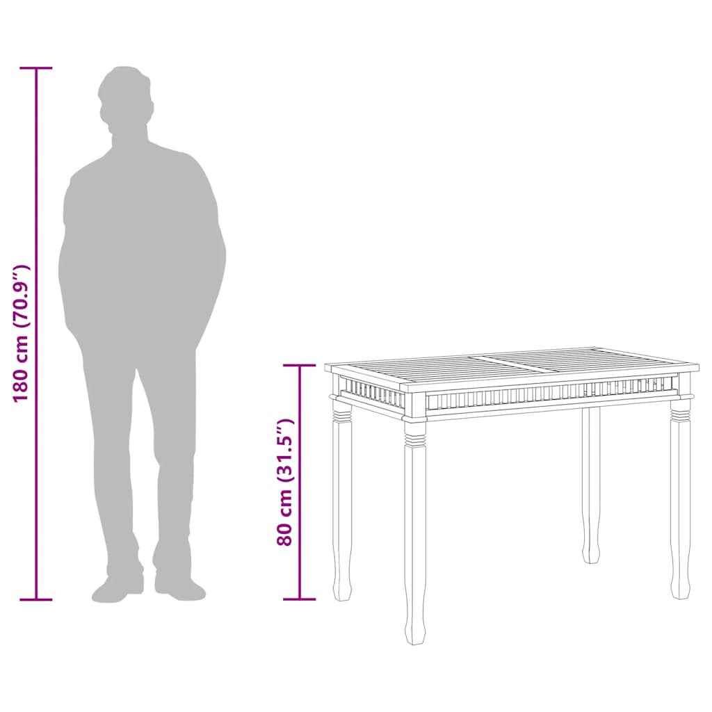 Tuintafel 110X65X80 Cm Massief Teakhout