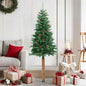 Kerstboom Met Echt Hout En Dennenappels Smal 150 Cm Pvc Groen