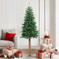 Kerstboom Met Echt Hout En Dennenappels Smal 150 Cm Pvc Groen