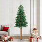 Kerstboom Met Echt Hout En Dennenappels Smal 150 Cm Pvc Groen