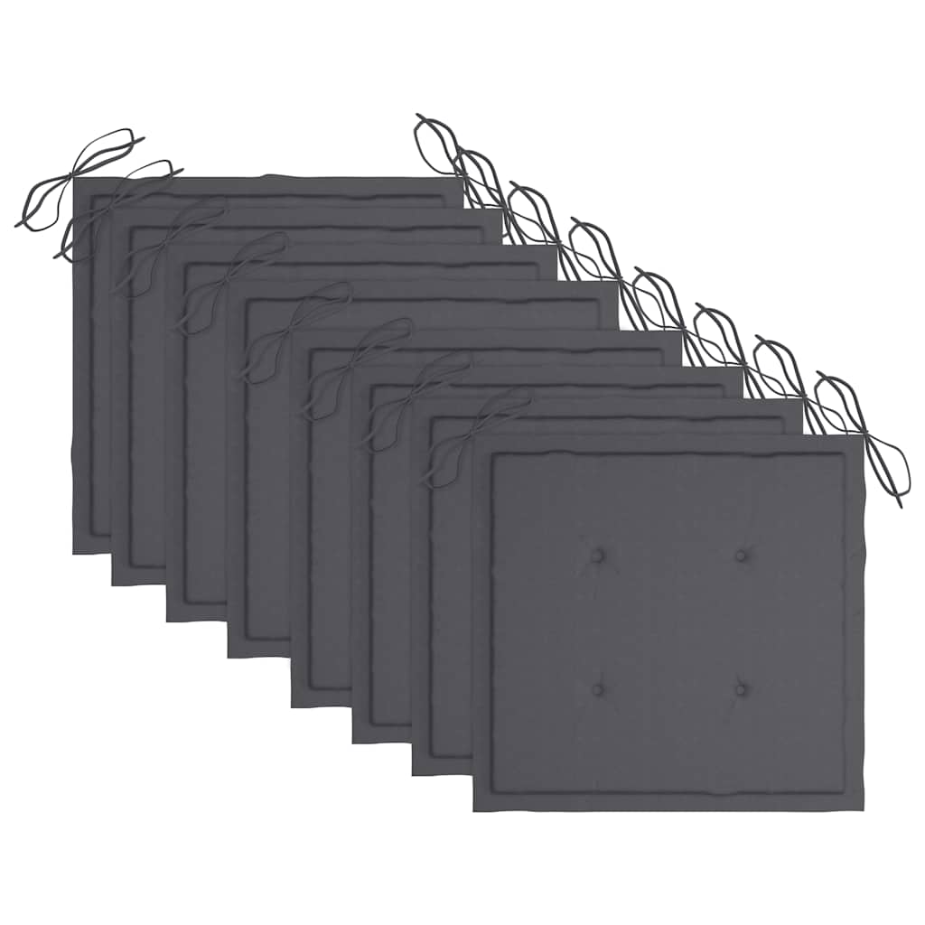 Tuinstoelen Inklapbaar Met Kussens Massief Teakhout Antraciet