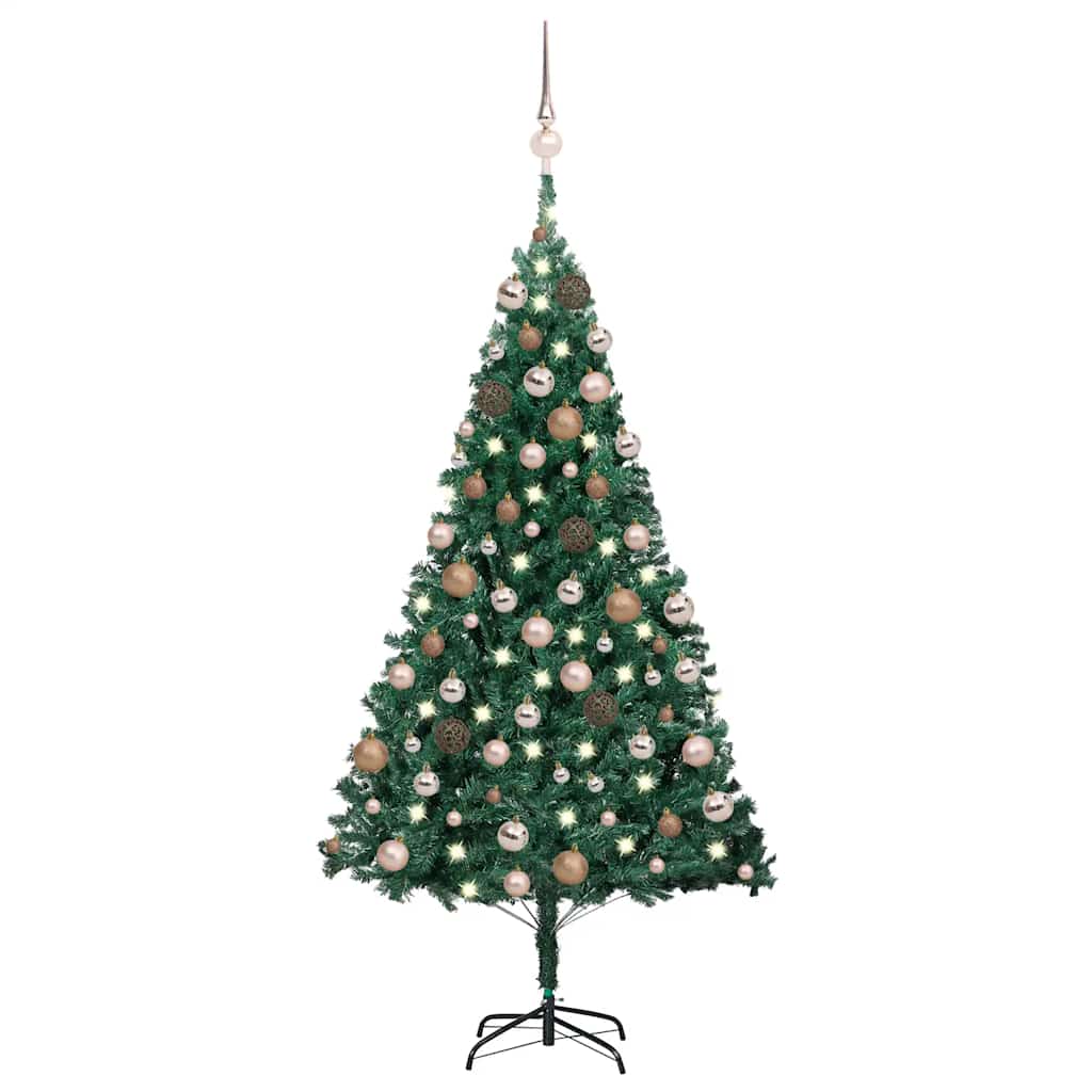 Kunstkerstboom Met Verlichting En Kerstballen Pvc
