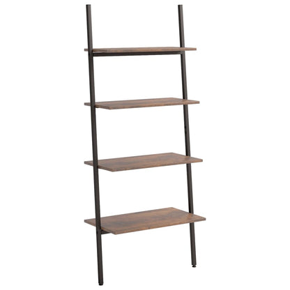 Ladderrek Met 4 Schappen 64X34X150,5 Cm En Zwart