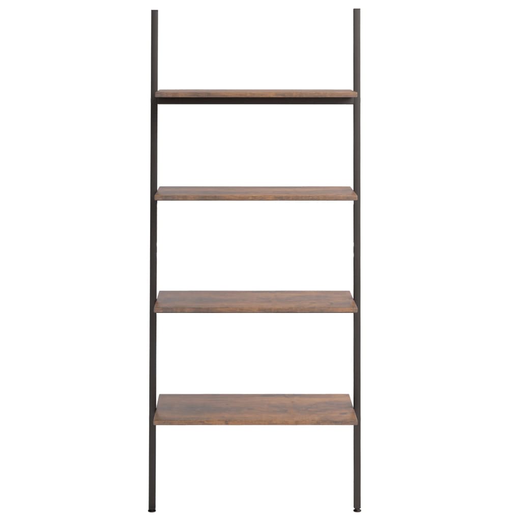 Ladderrek Met 4 Schappen 64X34X150,5 Cm En Zwart