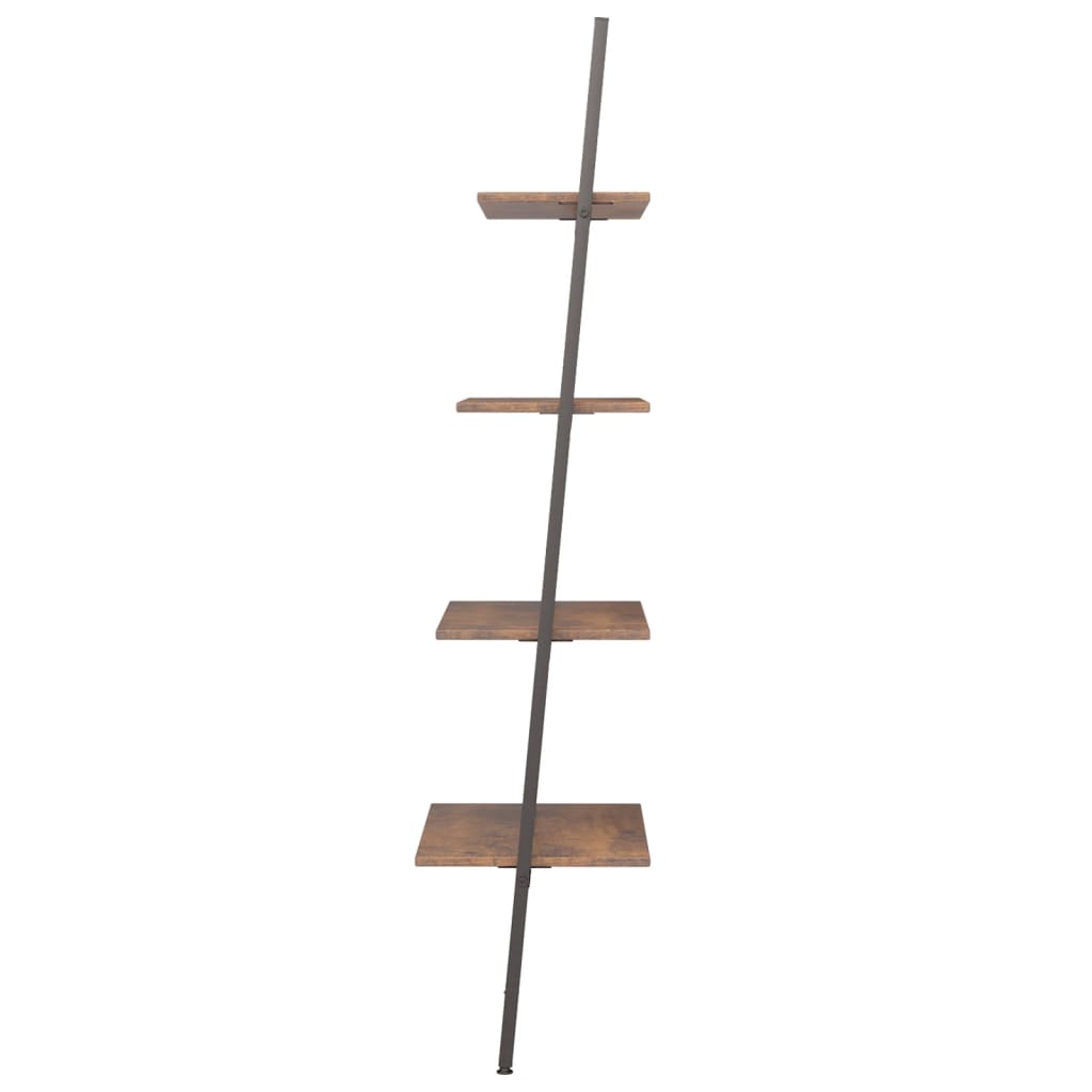Ladderrek Met 4 Schappen 64X34X150,5 Cm En Zwart