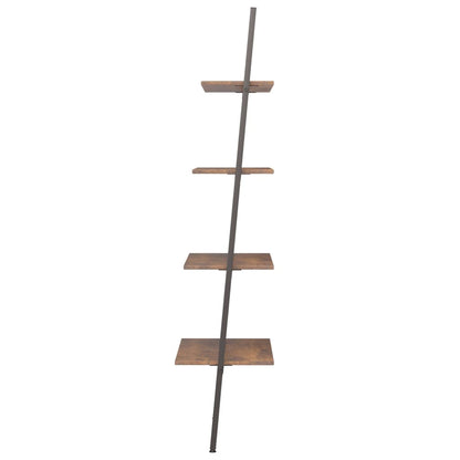 Ladderrek Met 4 Schappen 64X34X150,5 Cm En Zwart