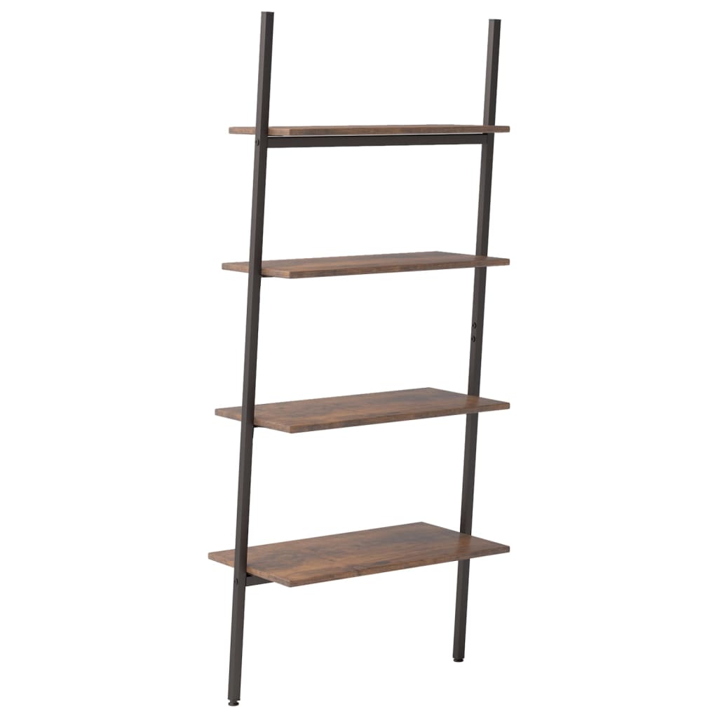 Ladderrek Met 4 Schappen 64X34X150,5 Cm En Zwart