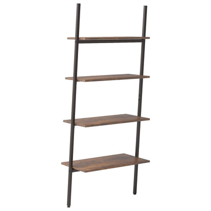 Ladderrek Met 4 Schappen 64X34X150,5 Cm En Zwart
