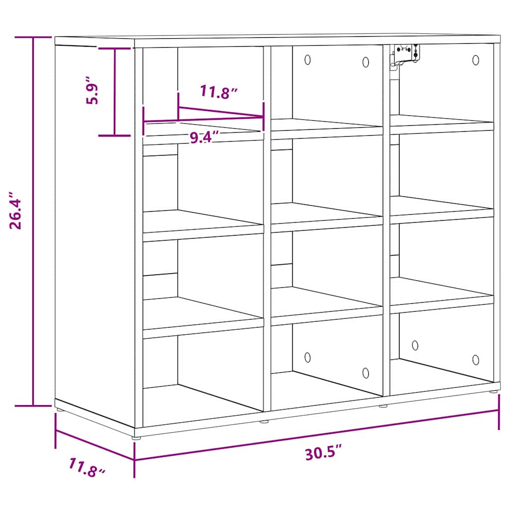Schoenenkast Met Plank Bewerkt Hout