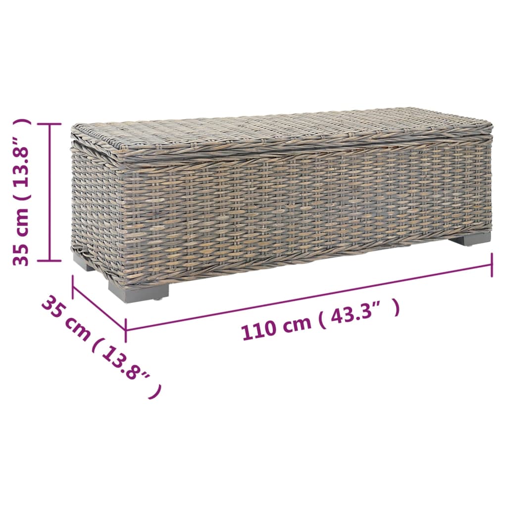Opbergbox 110 Cm Natuurlijk Kubu Rattan En Mahoniehout