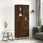 Hoge Kast 69,5X34X180 Cm Bewerkt Hout Eikenkleurig