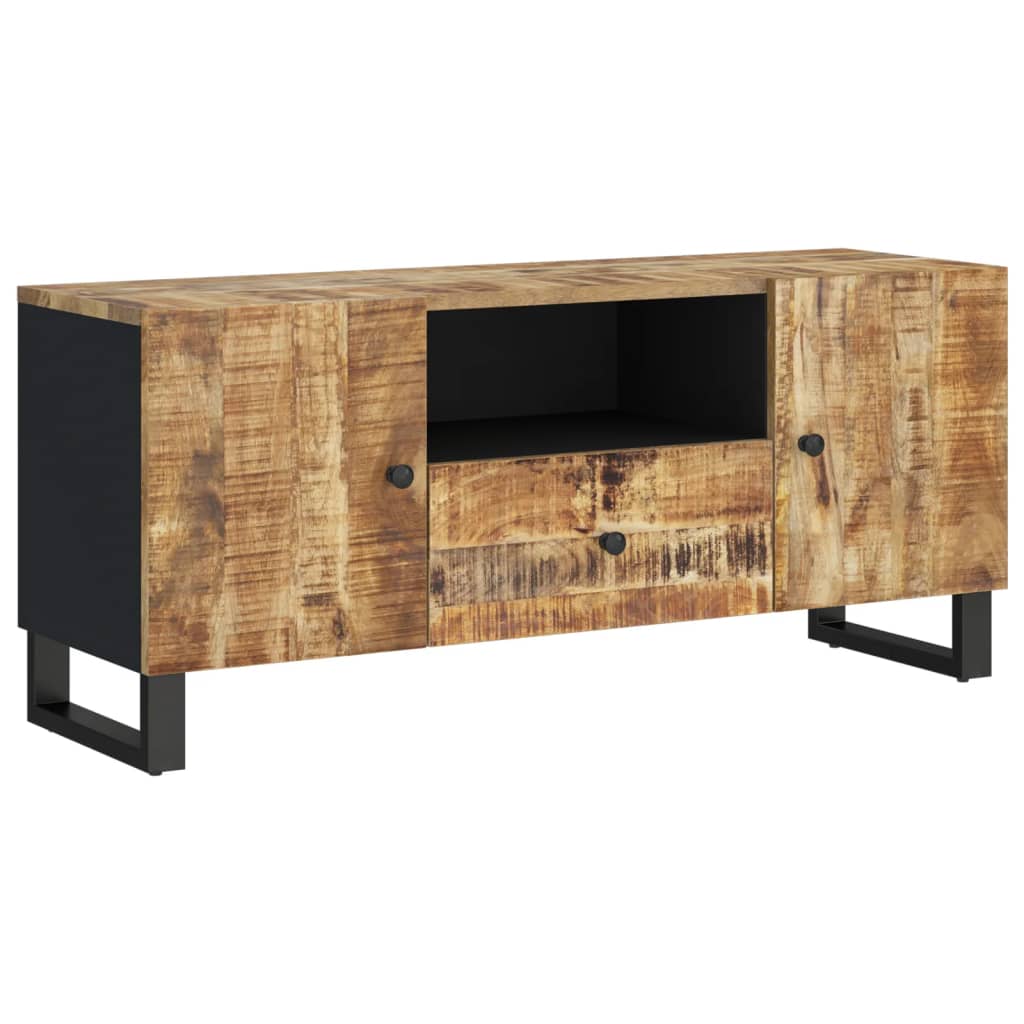 Tv-Meubel 105X33,5X46 Cm Massief Mangohout En Bewerkt Hout