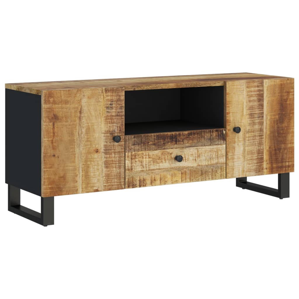 Tv-Meubel 105X33,5X46 Cm Massief Mangohout En Bewerkt Hout
