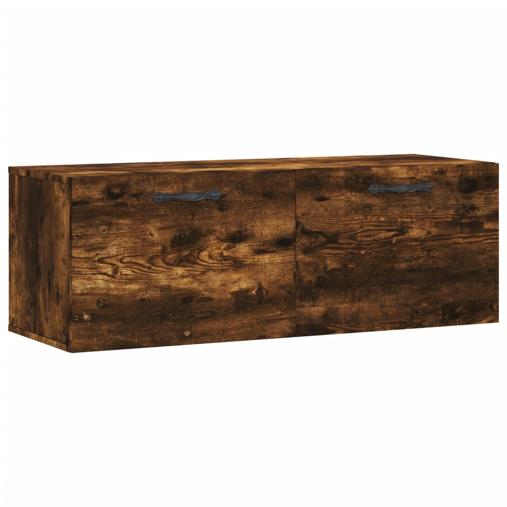 Wandkast 100X36,5X35 Cm Bewerkt Hout Kleurig Gerookt Eiken