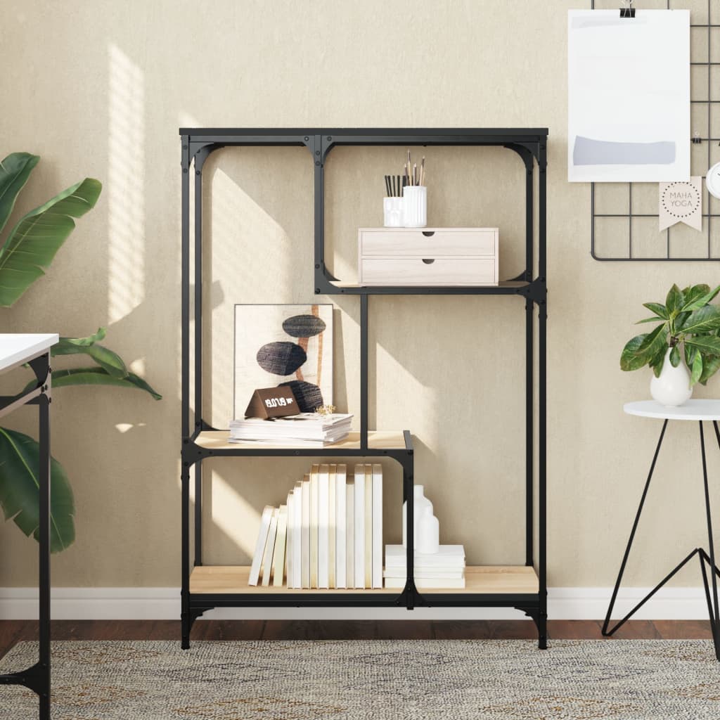 Boekenrek 99X35,5X176 Cm Bewerkt Hout En Staal