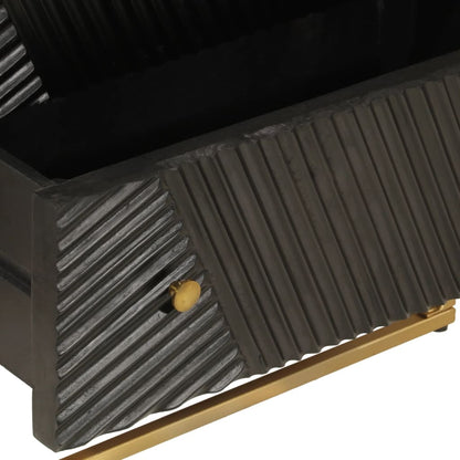 Ladekastje Massief Mangohout En Ijzer Zwart