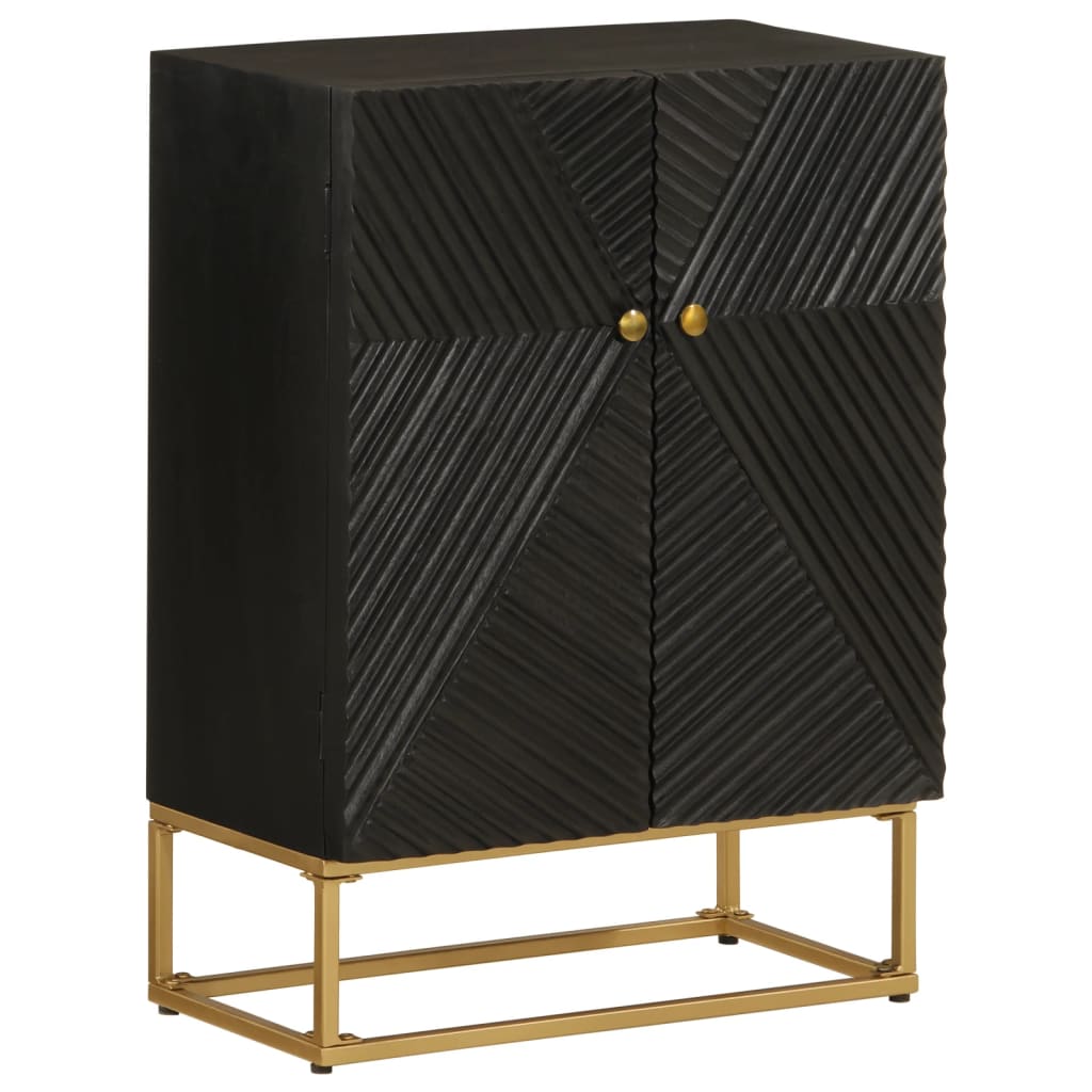 Dressoir Massief Mangohout En Ijzer Zwart