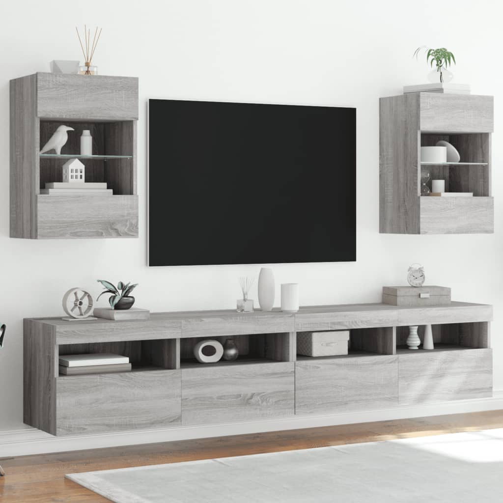 Wandkasten Met Led-Verlichting Voor Tv 40X30X60,5 Cm Kleurig