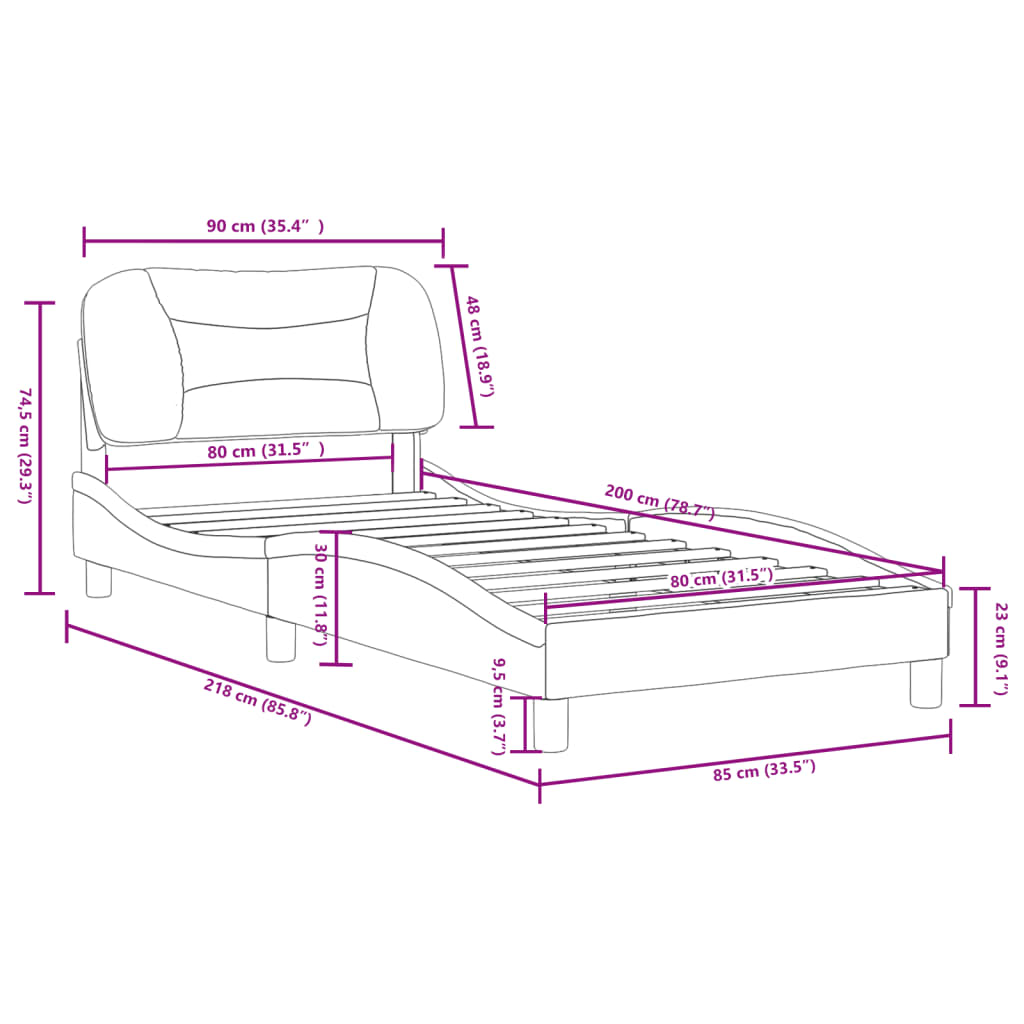 Bedframe Zonder Matras &quot;Hvar&quot; Stof