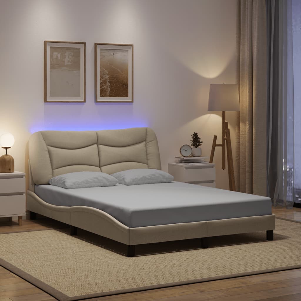 Bedframe Met Led Zonder Matras &quot;Hvar&quot; Stof