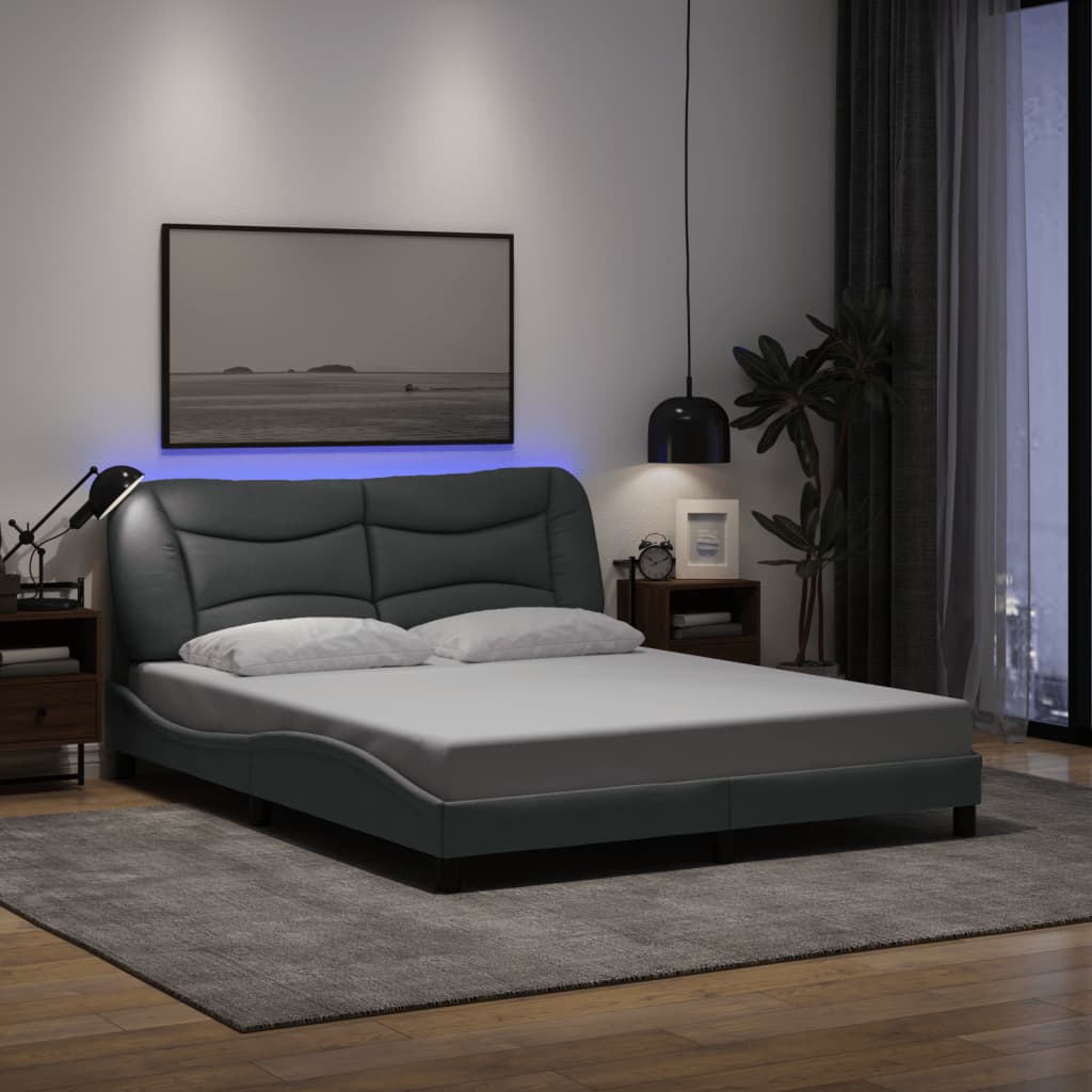 Bedframe Met Led Zonder Matras &quot;Hvar&quot; Stof