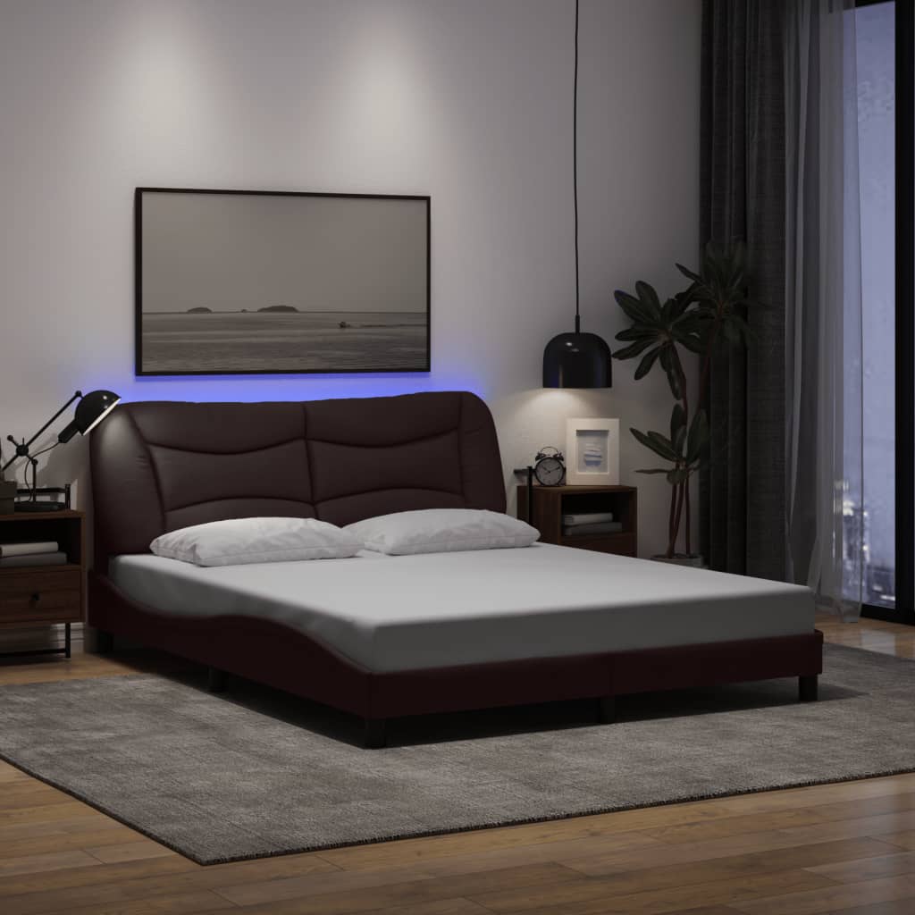Bedframe Met Led Zonder Matras &quot;Hvar&quot; Stof