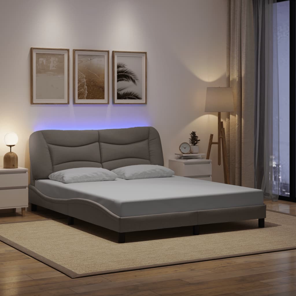 Bedframe Met Led Zonder Matras &quot;Hvar&quot; Stof