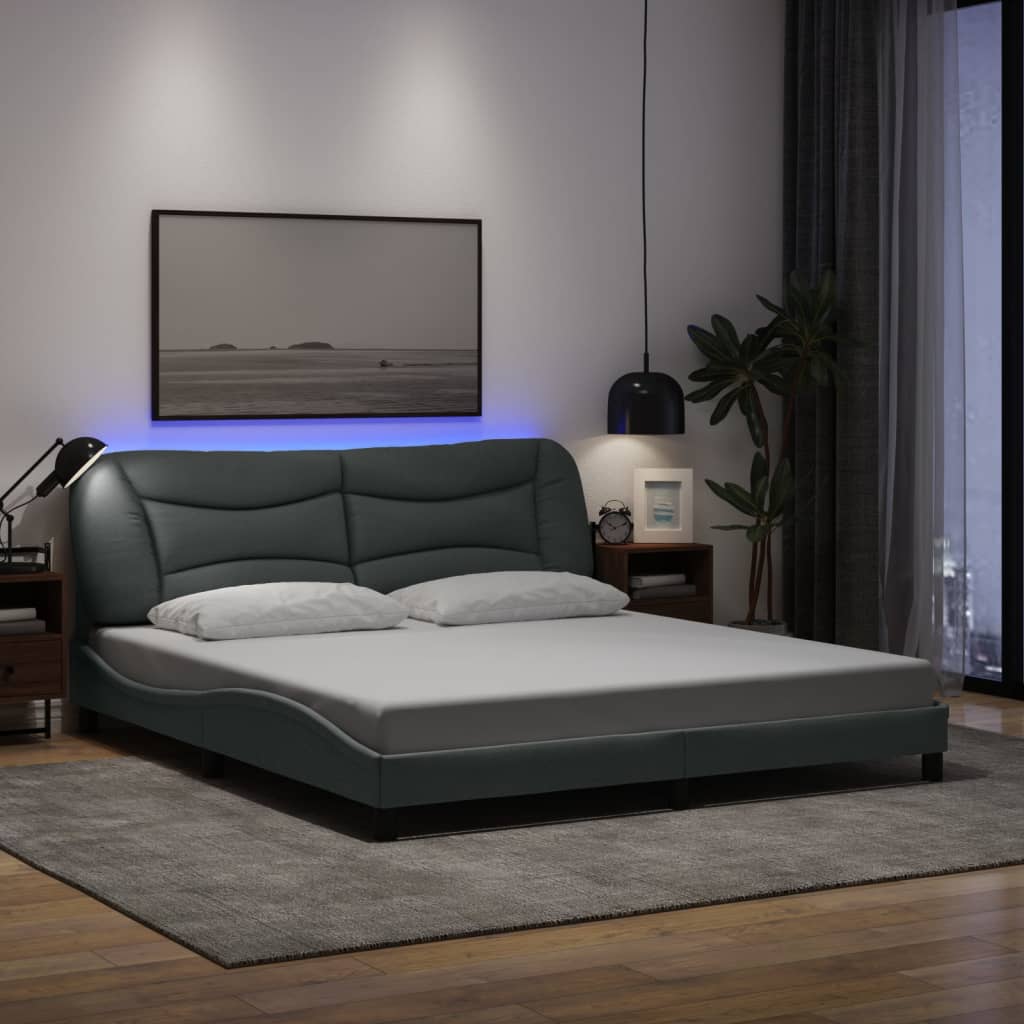 Bedframe Met Led Zonder Matras &quot;Hvar&quot; Stof