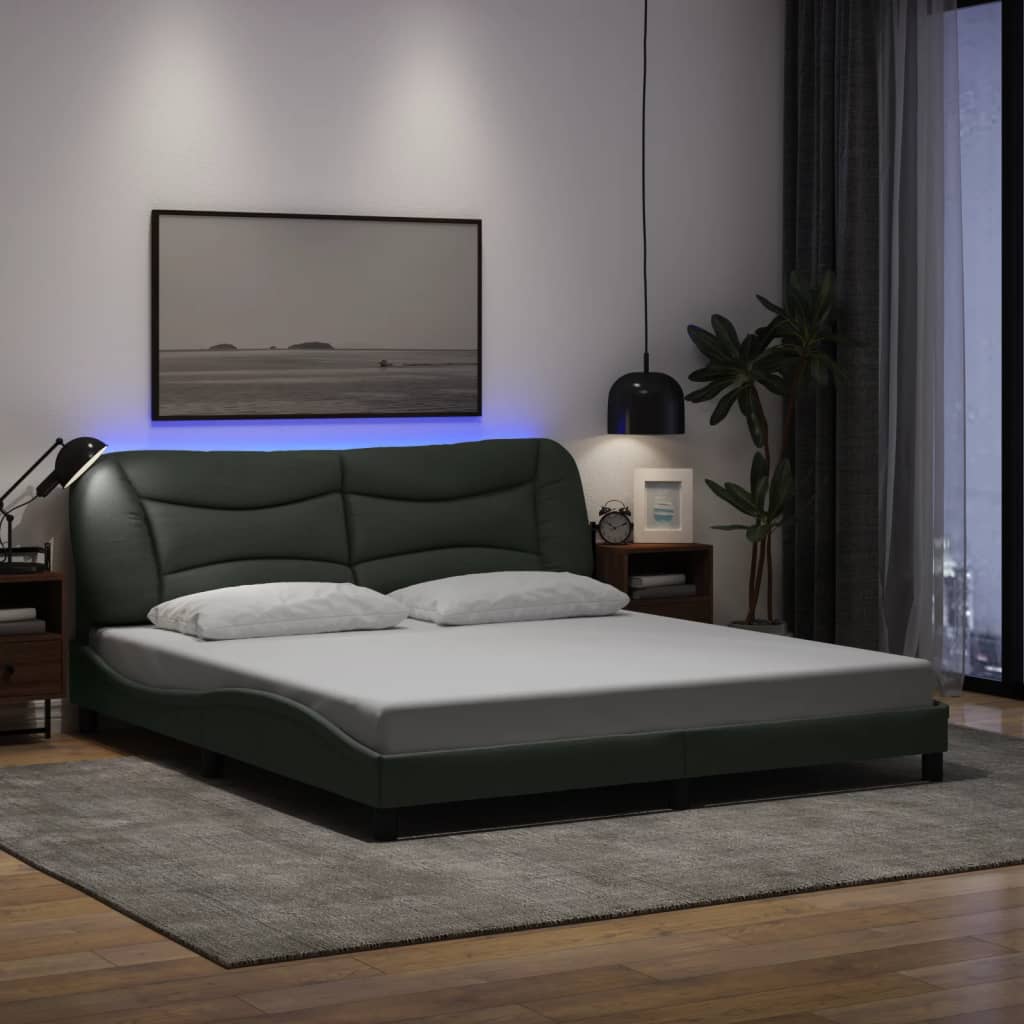 Bedframe Met Led Zonder Matras &quot;Hvar&quot; Stof