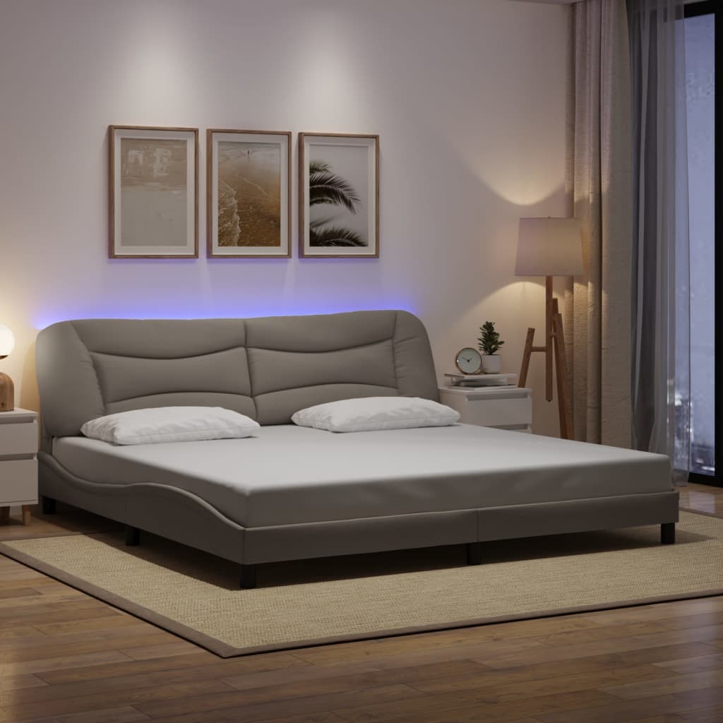 Bedframe Met Led Zonder Matras &quot;Hvar&quot; Stof