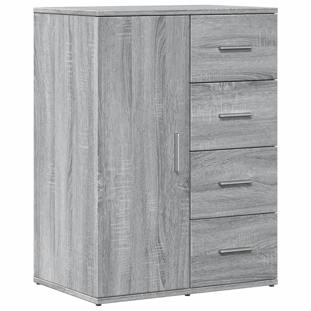 Dressoir 59X39X80 Cm Bewerkt Hout Eikenkleurig