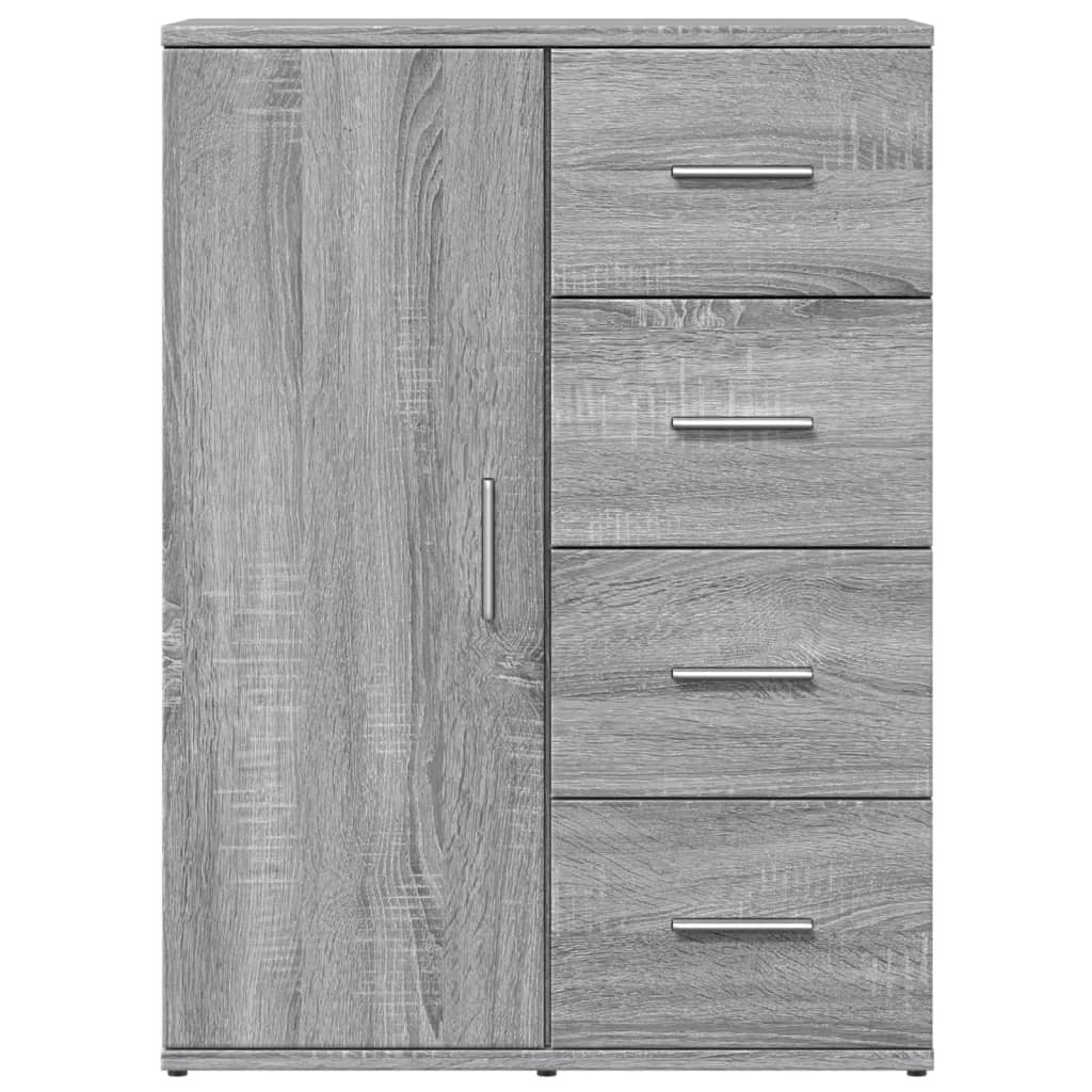 Dressoir 59X39X80 Cm Bewerkt Hout Eikenkleurig