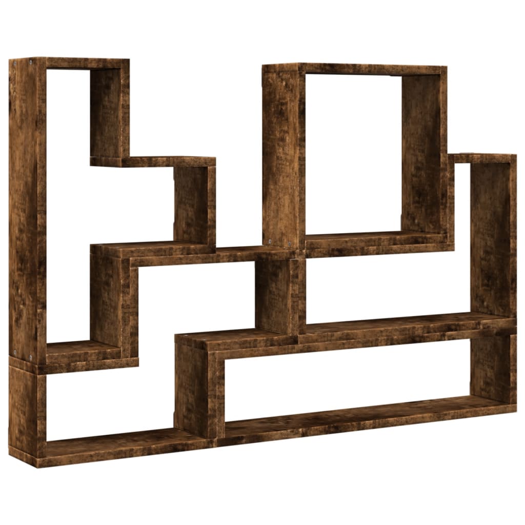 Wandschap 96X12X64 Cm Bewerkt Hout Kleurig