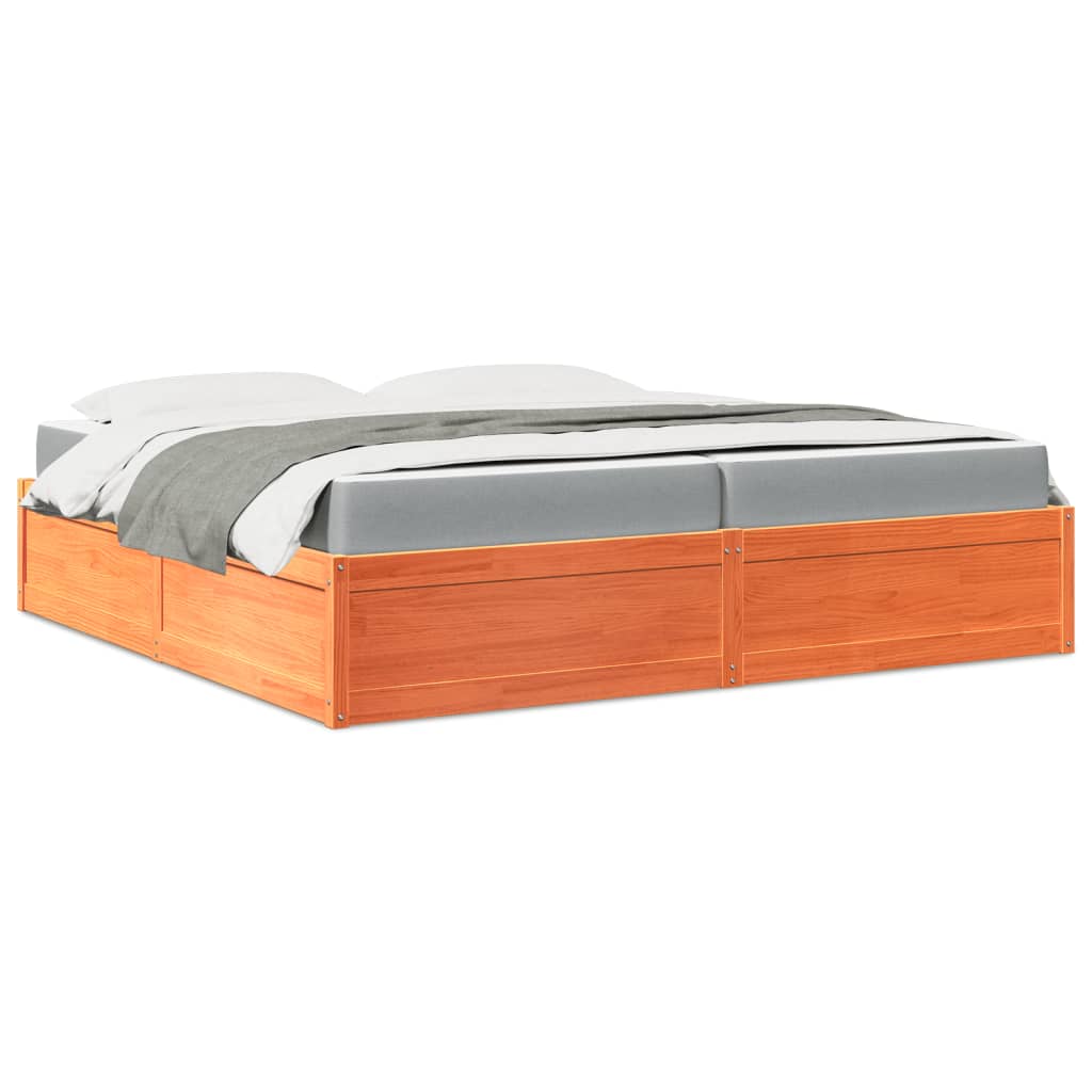 Bed Met Matras Massief Grenenhout