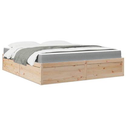 Bed Met Matras Massief Grenenhout