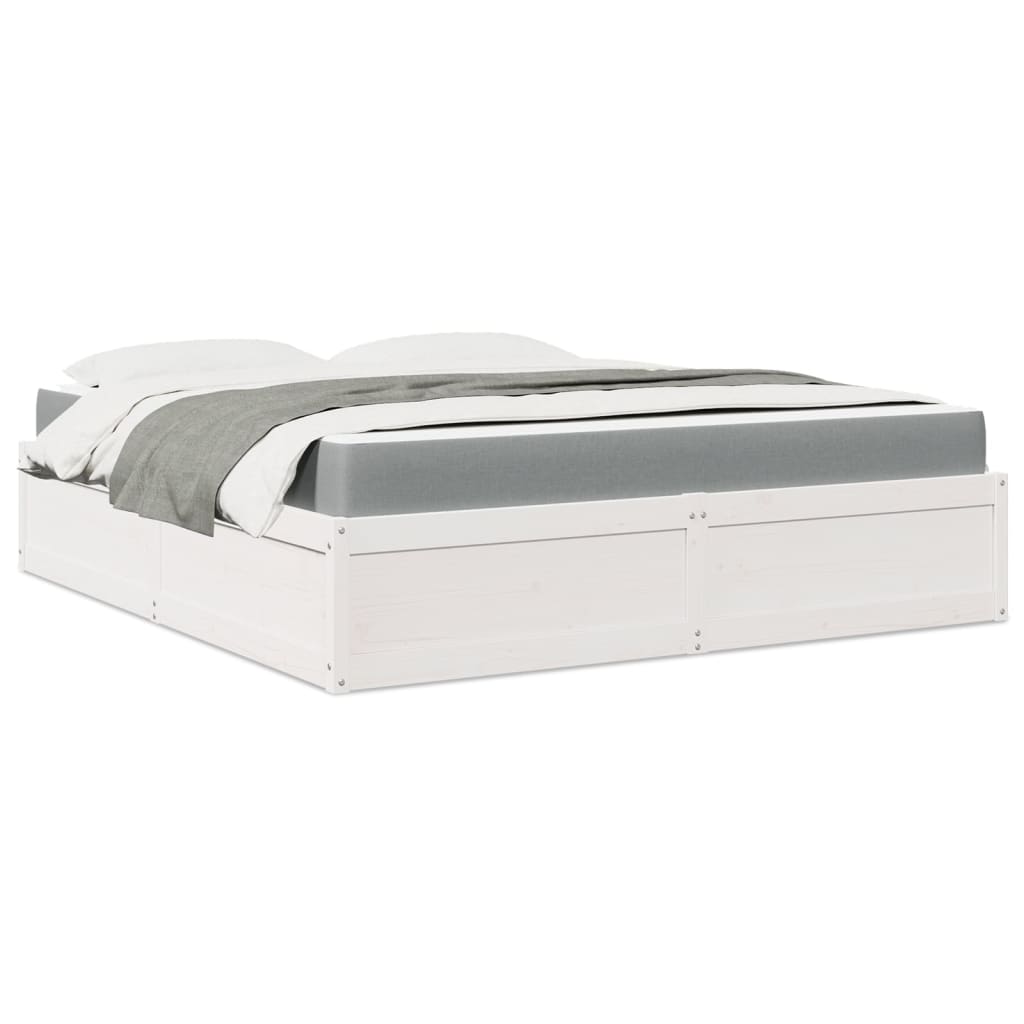 Bed Met Matras Massief Grenenhout