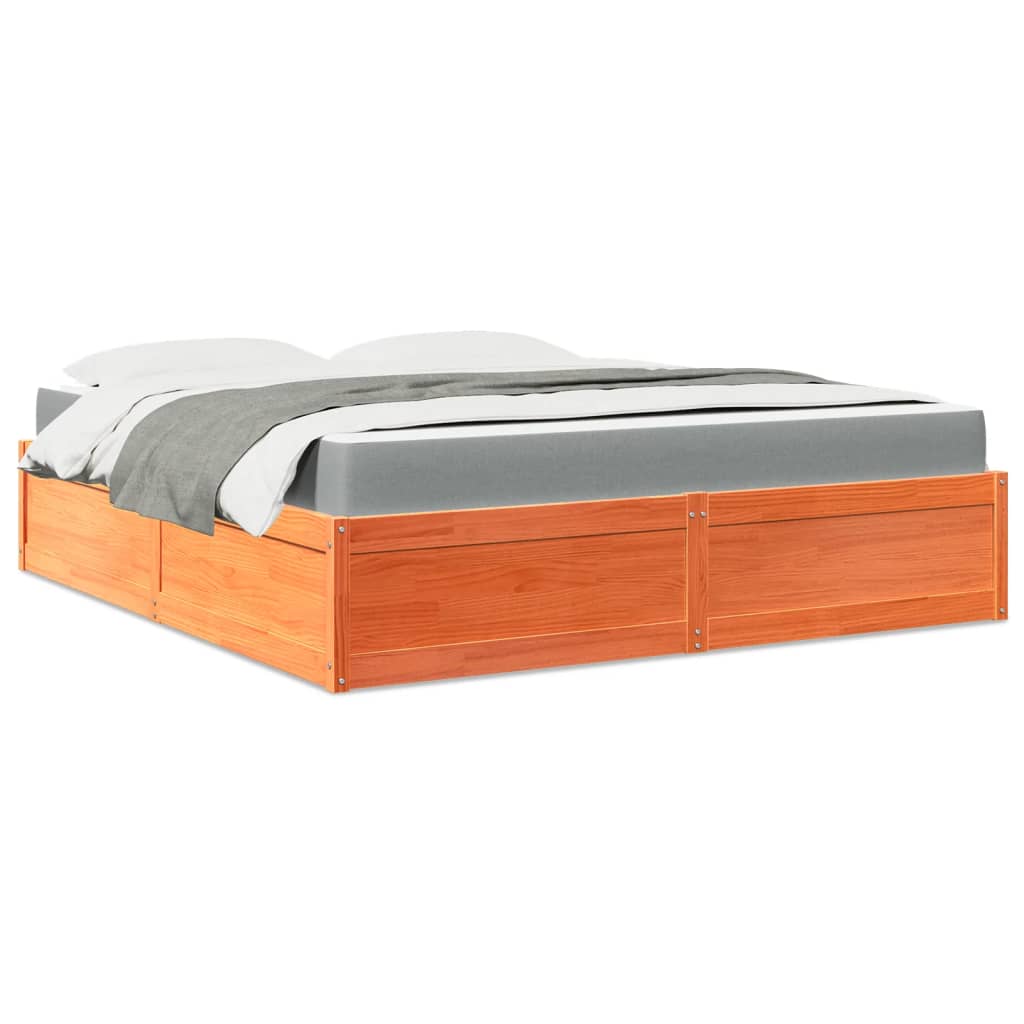 Bed Met Matras Massief Grenenhout