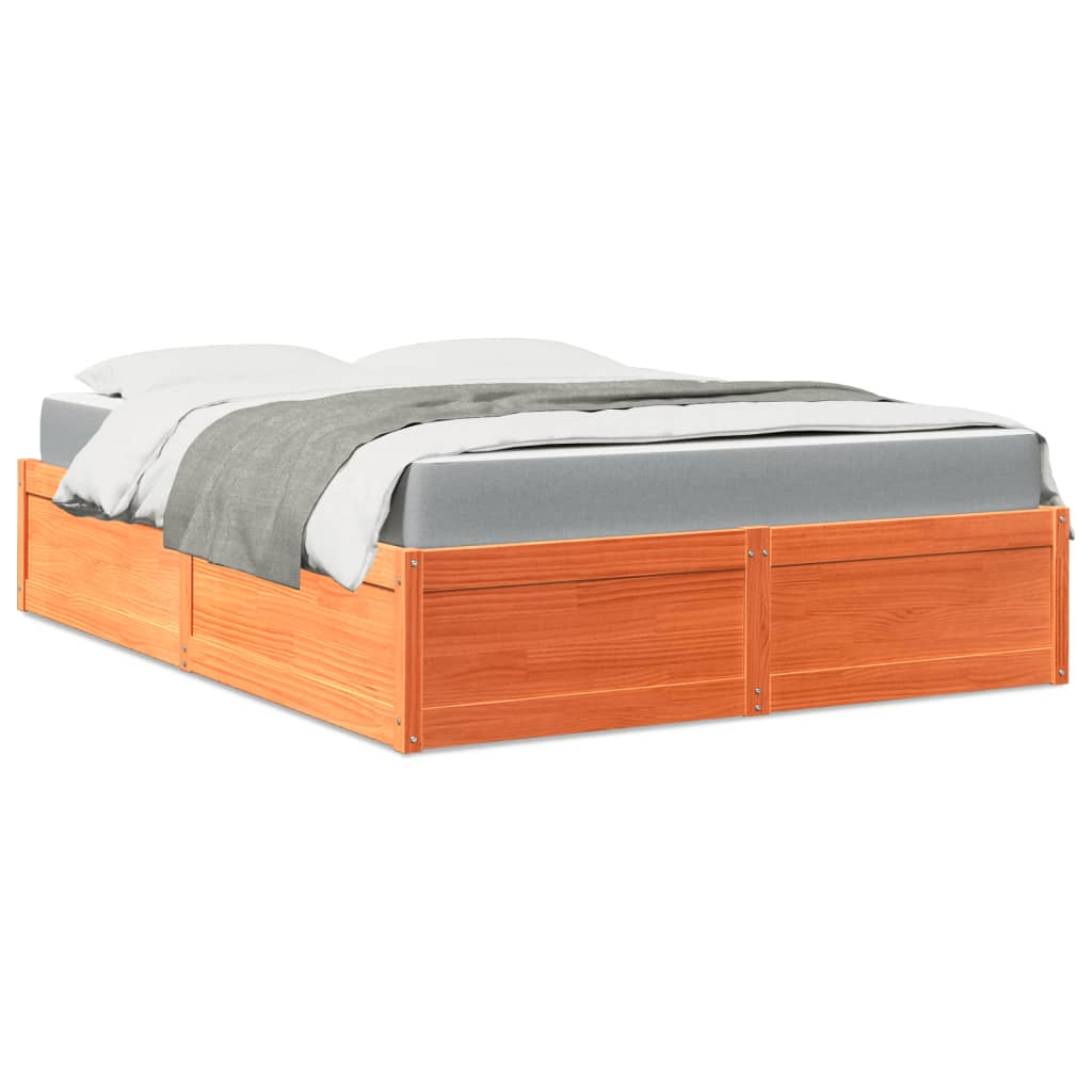 Bed Met Matras Massief Grenenhout
