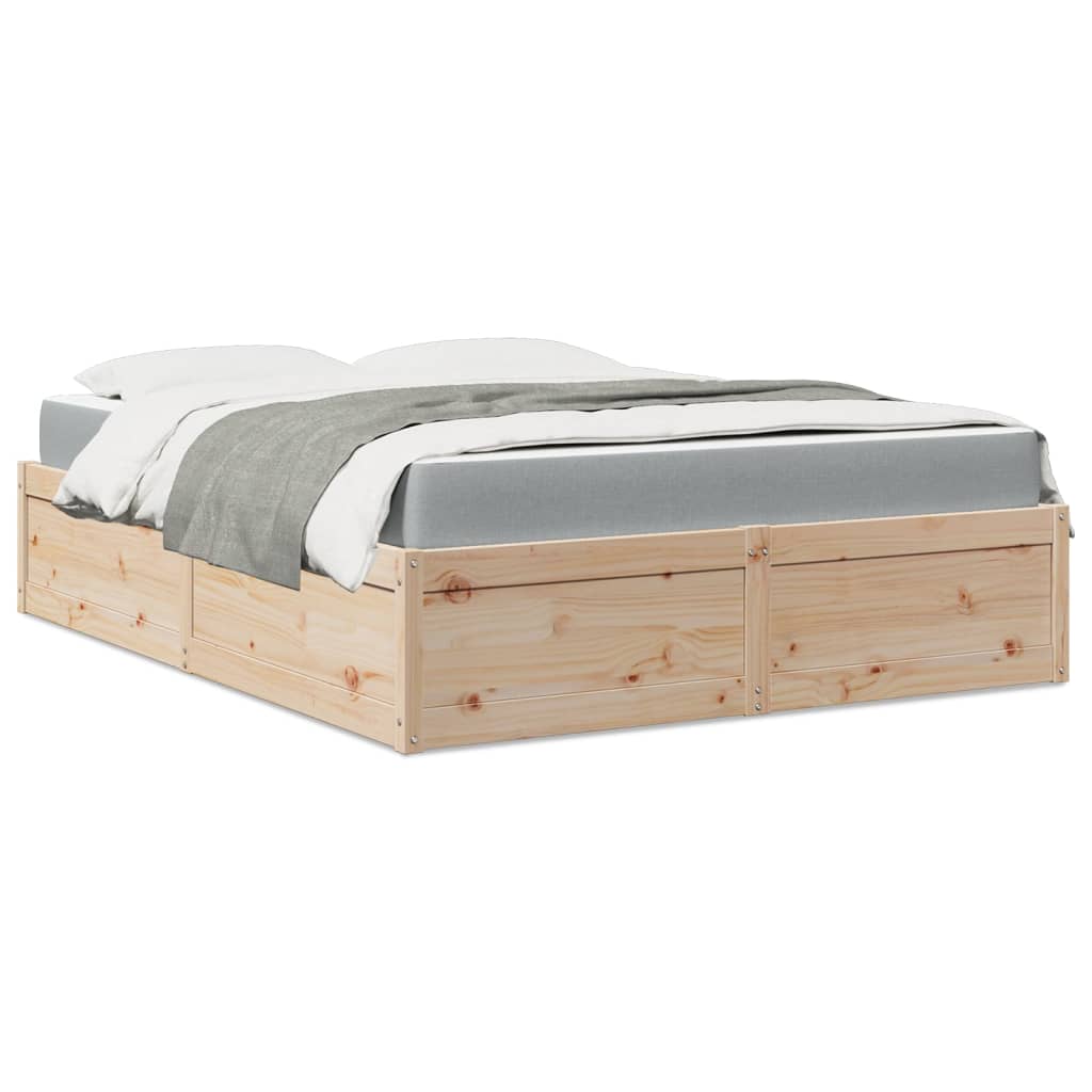 Bed Met Matras Massief Grenenhout