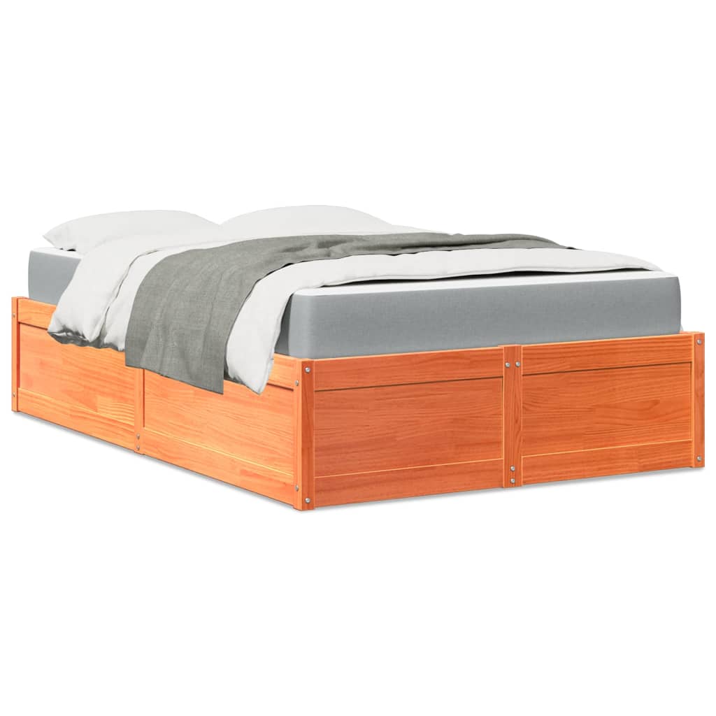 Bed Met Matras Massief Grenenhout
