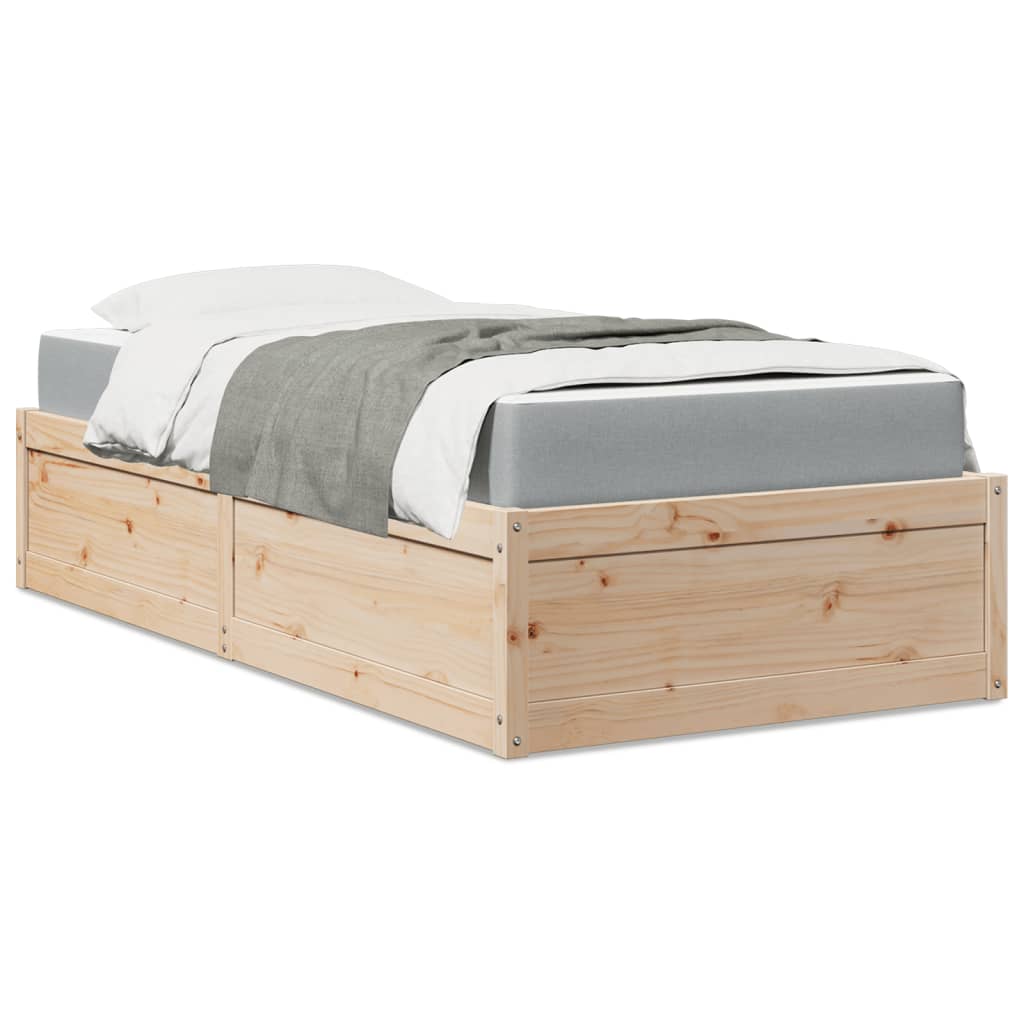Bed Met Matras Massief Grenenhout