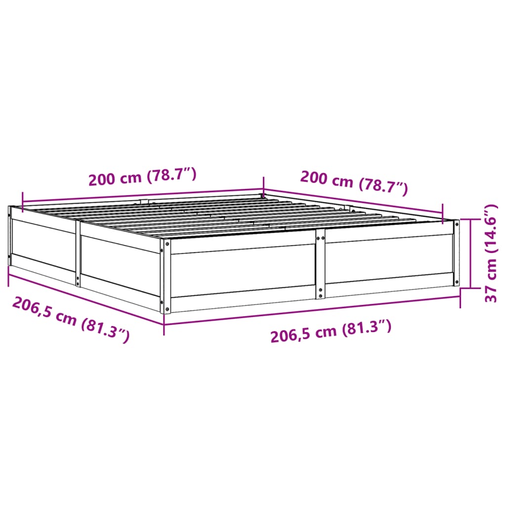 Bedframe Zonder Matras Massief Grenenhout